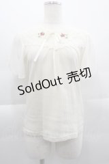 axes femme / フラワーカラーカットプルオーバー  アイボリー I-25-04-16-011-AX-TO-HD-ZI