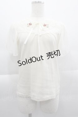画像1: axes femme / フラワーカラーカットプルオーバー  アイボリー I-25-04-16-011-AX-TO-HD-ZI