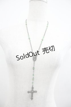 画像1: Moi-meme-Moitie / ローズ十字架ロザリオネックレス  グリーン I-25-04-16-109-MO-AC-HD-ZI