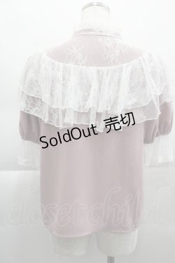 画像2: axes femme kawaii / ヨーク切換半袖ブラウス  ピンクＸ白 I-25-04-16-012-AX-BL-HD-ZI