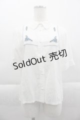 Fi.n.t / ハンカチクロスステッチ刺繍ブラウス  白 I-25-04-16-002-CA-BL-HD-ZI