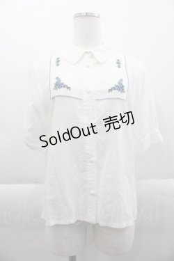 画像1: Fi.n.t / ハンカチクロスステッチ刺繍ブラウス  白 I-25-04-16-002-CA-BL-HD-ZI