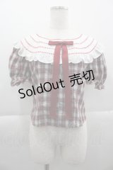 MILK / ブリジットブラウス  白Ｘ赤 I-25-04-16-003-ML-BL-HD-ZI