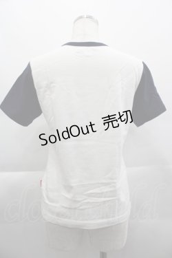 画像2: Powder / 金魚プリントTシャツ S 白Ｘ紺 I-25-04-16-028-LO-TO-HD-ZI