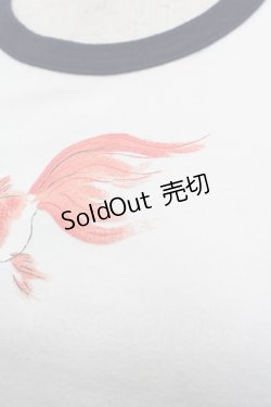 画像3: Powder / 金魚プリントTシャツ S 白Ｘ紺 I-25-04-16-028-LO-TO-HD-ZI