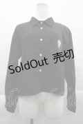 NieR Clothing / シルエットNieRちゃん刺繍シャツ  黒Ｘ白 I-25-04-16-031-PU-BL-HD-ZI