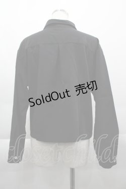 画像2: NieR Clothing / シルエットNieRちゃん刺繍シャツ  黒Ｘ白 I-25-04-16-031-PU-BL-HD-ZI