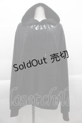 NieR Clothing / ボア薔薇刺繍パーカー  黒 I-25-04-16-033-PU-TO-HD-ZT111
