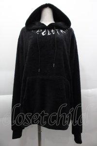 NieR Clothing / ボア薔薇刺繍パーカー  黒 I-25-04-16-033-PU-TO-HD-ZT111