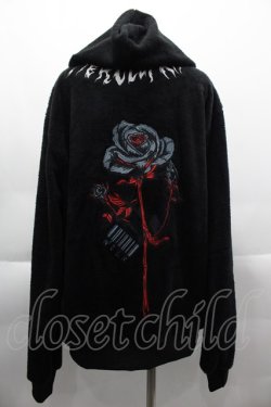 画像2: NieR Clothing / ボア薔薇刺繍パーカー  黒 I-25-04-16-033-PU-TO-HD-ZT111