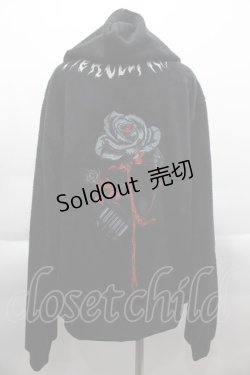 画像2: NieR Clothing / ボア薔薇刺繍パーカー  黒 I-25-04-16-033-PU-TO-HD-ZT111
