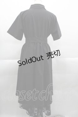 画像2: NieR Clothing / ロゴ刺繍半袖ワンピース  黒Ｘ紫 I-25-04-16-034-PU-OP-HD-ZI
