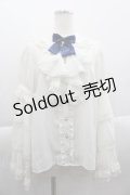 Amavel / Historical Theatreフリルブラウス  白Ｘ青 I-25-04-16-005-CA-BL-HD-ZI