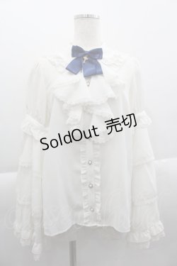 画像1: Amavel / Historical Theatreフリルブラウス  白Ｘ青 I-25-04-16-005-CA-BL-HD-ZI