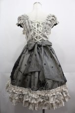 画像2: BABY,THE STARS SHINE BRIGHT / ユキノナミダヒメ柄Bright Checkジャンパースカート  グレーＸ黒 I-25-04-19-049-BA-OP-HD-ZI (2)