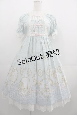 画像1: ALICE and the PIRATES / 星降る月夜のセイレーン柄ワンピース  サックス I-25-04-19-071-PA-OP-HD-ZI