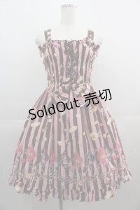 metamorphose / おかしなくにのTea Partyシャーリングジャンパースカート&リボンバレッタセット  ピンク I-25-04-19-077-ME-OP-HD-ZI