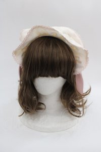 axes femme kawaii / ドットチュールフリルカチューシャ  ピンク I-25-04-19-007-AX-AC-HD-ZI