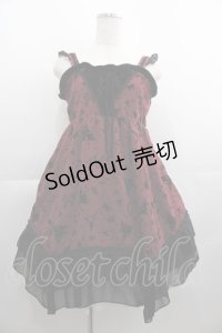 axes femme / フロッキープリントキャミワンピース  ボルドーＸ黒 I-25-04-19-106-AX-OP-HD-ZI
