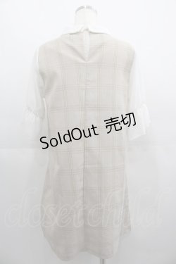 画像2: LOLITAその他(お買取対象外) / チェックシフォン切替ワンピース  ベージュＸ白 I-25-04-19-107-LO-OP-HD-ZI