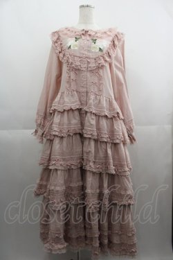 画像1: PINK HOUSE / ホワイトローズ刺繍使いワンピース  ピンク I-25-04-19-111-LO-OP-HD-ZI