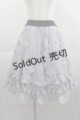 axes femme / 薔薇柄プリーツフリルスカート  ラベンダー I-25-04-19-112-AX-SK-HD-ZI