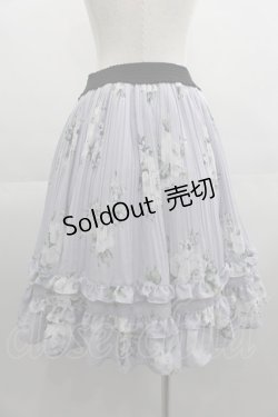 画像2: axes femme / 薔薇柄プリーツフリルスカート  ラベンダー I-25-04-19-112-AX-SK-HD-ZI