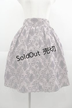 画像1: axes femme / ベルト付総フロッキースカート  ピンク I-25-04-19-115-AX-SK-HD-ZI