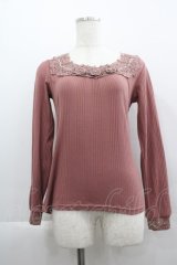 axes femme / スクエアレースお花付インナー  ピンク I-25-04-19-011-AX-TO-HD-ZI