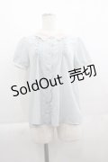 LOLITAその他(お買取対象外) / 襟刺繍半袖ブラウス  サックスＸアイボリー I-25-04-19-014-LO-BL-HD-ZI