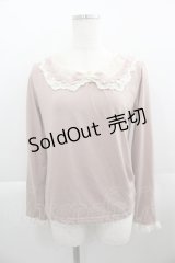 axes femme / レース襟カットソー  ピンクＸ白 I-25-04-19-017-AX-TO-HD-ZI
