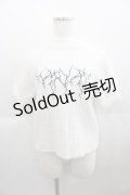 NOEMIE / チェーン付き4wayフェザー刺繍ニット  白Ｘ黒 I-25-04-19-022-LO-TO-HD-ZI