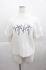 NOEMIE / チェーン付き4wayフェザー刺繍ニット  白Ｘ黒 I-25-04-19-022-LO-TO-HD-ZI