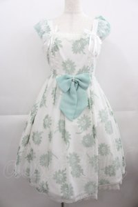 Angelic Pretty / Elegant Floraジャンパースカート  白Ｘミント I-25-04-19-025-AP-OP-HD-ZI