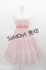 Angelic Pretty / ホイップギンガムフリルジャンパースカート  アカ I-25-04-19-036-AP-OP-HD-ZI