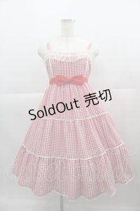 Angelic Pretty / ホイップギンガムフリルジャンパースカート  アカ I-25-04-19-036-AP-OP-HD-ZI