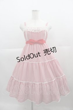 画像1: Angelic Pretty / ホイップギンガムフリルジャンパースカート  アカ I-25-04-19-036-AP-OP-HD-ZI