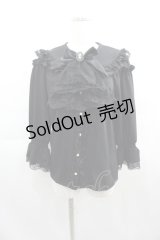 Amavel / Classique Dolly Ribbonレースジャボブラウス  ブラック I-25-04-21-005-CA-BL-HD-ZI