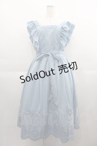 axes femme POETIQUE / トランプ刺繍エプロンワンピース M ライトブルー I-25-04-21-063-AX-OP-HD-ZI