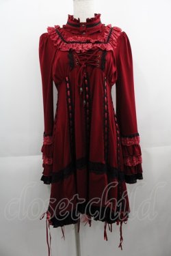 画像1: Ozz oneste / ハイネックスナップボタンワンピース  ボルドー I-25-04-21-069-OO-OP-HD-ZI
