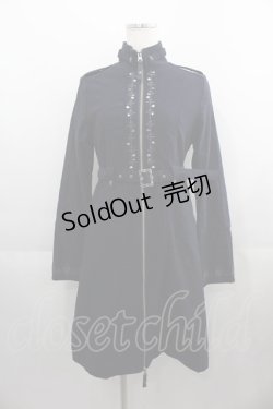 画像1: Rozen Kavalier / フロント刺繍ZIPハイネックワンピース  ネイビーＸシルバー I-25-04-21-070-OO-OP-HD-ZI