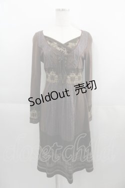 画像1: OZZ ANGELO / ゲートptカシュクールワンピース  ブラウン I-25-04-21-073-OO-OP-HD-ZI