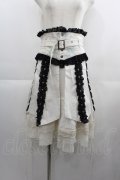 Ozz Croce / 薔薇刺繍ベルトオーバースカート&レーススカートセット  白 I-25-04-21-092-OO-SK-HD-ZI