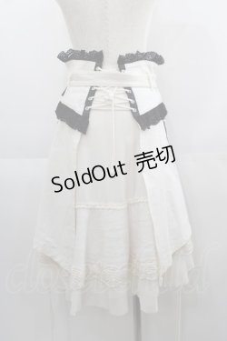 画像2: Ozz Croce / 薔薇刺繍ベルトオーバースカート&レーススカートセット  白 I-25-04-21-092-OO-SK-HD-ZI