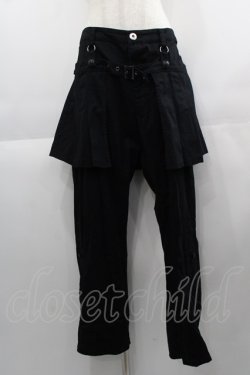 画像1: ALGONQUINS / プリーツ付きパンツ  黒 I-25-04-21-102-AL-PA-HD-ZI