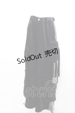 画像1: REFLEM / 2WAYワイドカーゴベロアパンツ  黒 I-25-04-21-103-PU-PA-HD-ZI