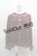 axes femme POETIQUE / 薔薇刺繍&リボンブラウス M ワイン I-25-04-21-011-AX-BL-HD-ZI