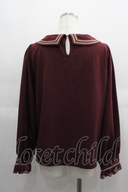 画像2: axes femme POETIQUE / 薔薇刺繍&リボンブラウス M ワイン I-25-04-21-011-AX-BL-HD-ZI
