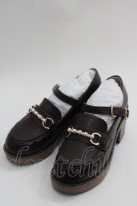 axes femme / パール金具ローファー M ブラウン I-25-04-21-125-AX-SH-HD-ZI