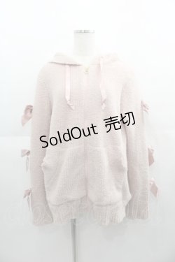 画像1: PINK HOUSE / ロゴリボンボアパーカー  ピンク I-25-04-21-036-LO-TO-HD-ZI